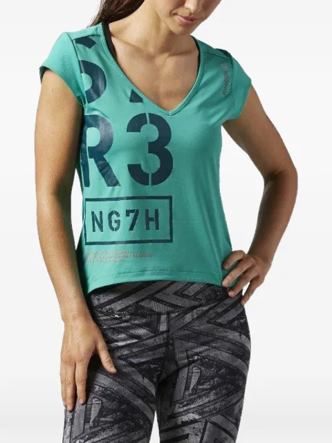 Reebok One Series V-neck T-shirt Green AA9254