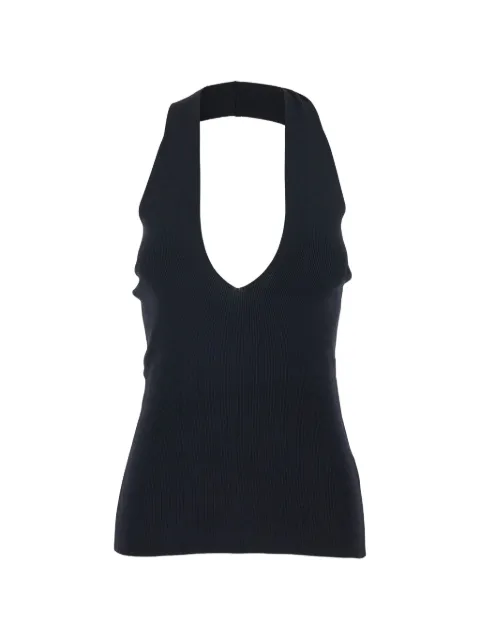 Federica Tosi halterneck knitted blouse Black 43350451098