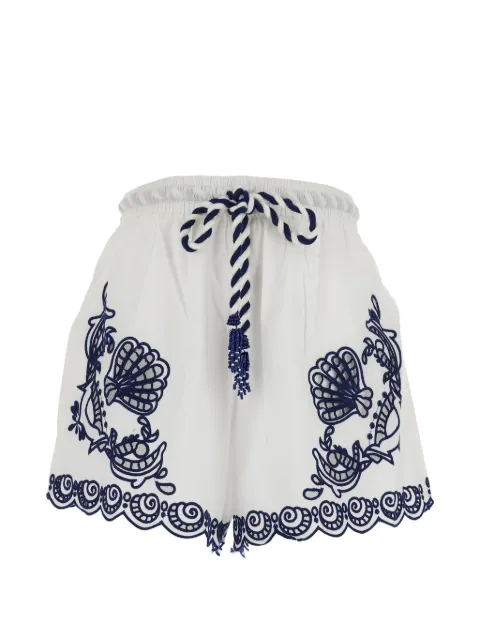FARM Rio logo-embroidered short White 344718