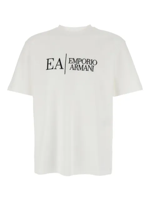 Emporio Armani crew-neck logo-embroidery T-shirt White EM005551AF25183F0038