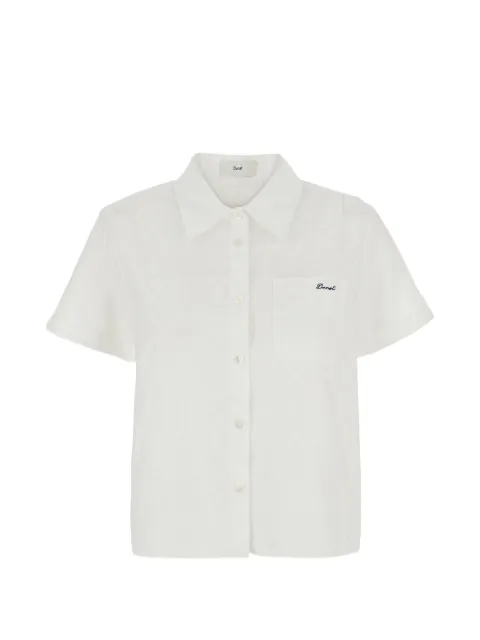 DUNST logo-embroidered cotton shirt White UDSH6B221WT