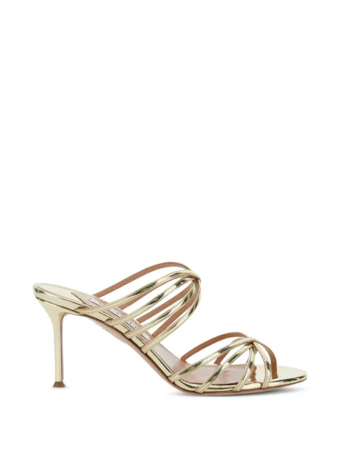 Aquazzura 75mm Tell Me heeled sandals Gold TLMMIDM0SSYSOG