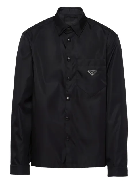 Prada Re-Nylon logo-plaque shirt Black SC514SOOO1WQ8
