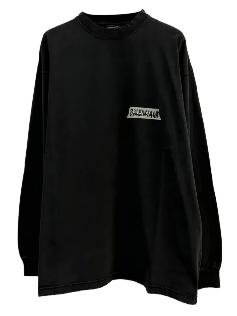 Balenciaga logo-detail T-shirt Black 850404TTVL6
