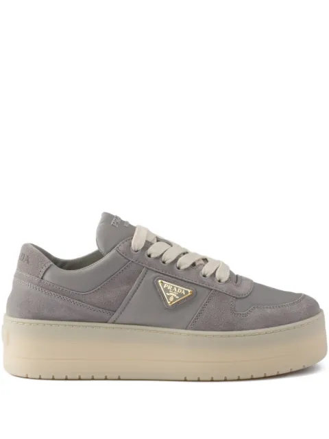 Prada Downtown bold Re-nylon and suede sneakers Grey 1E792MFBC50ZJM
