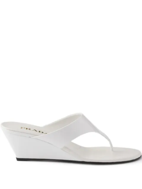 Prada patent leather thong sandals White 1Y385OF055069