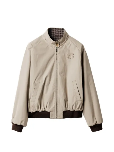 Miu Miu houndstooth-lining reversible bomber jacket Neutrals ML1400SOOO1800