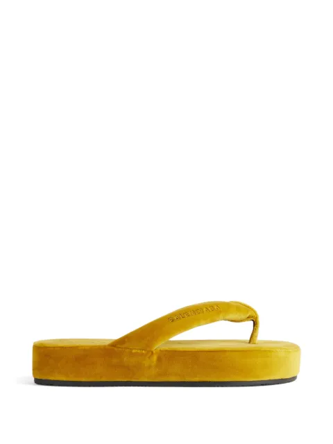 Balenciaga Jet Lag velvet platform sandals Yellow 869749WCDQ0