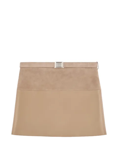 Tod's belted leather mini skirt Neutrals X4W90525270ZIC