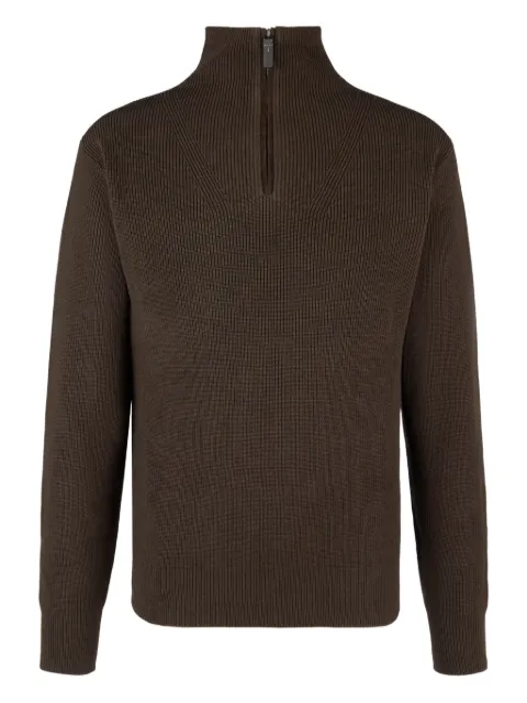 Tod's ribbed-knit quarter-zip sweater Brown X8MC1528560YAN