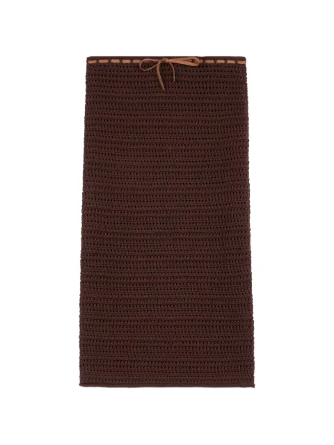 Tod's crochet drawstring-waist midi skirt Brown X4W94525210VWA