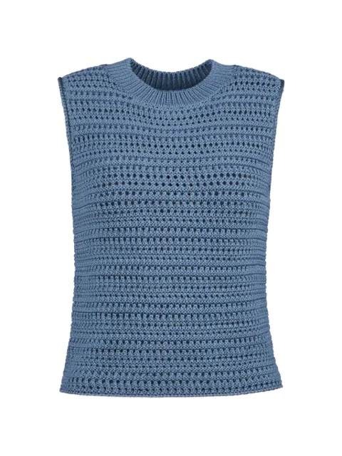 Tod's crochet-knit top Blue X8WC1528400VWA