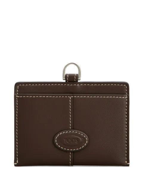 Tod's topstitch badge cardholder Brown XAMDBSUC200UPP