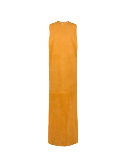 Tod's twisted open-back leather maxi dress Orange X7WG352762EXZU