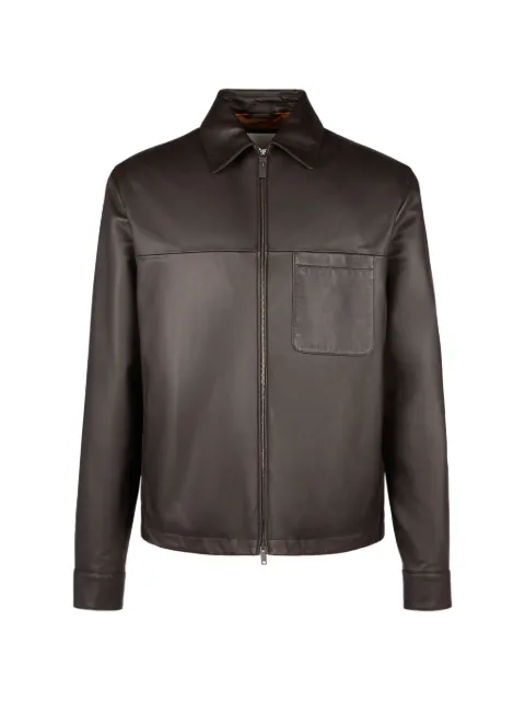 Tod's zipped leather overshirt Brown X1M04520320XZT