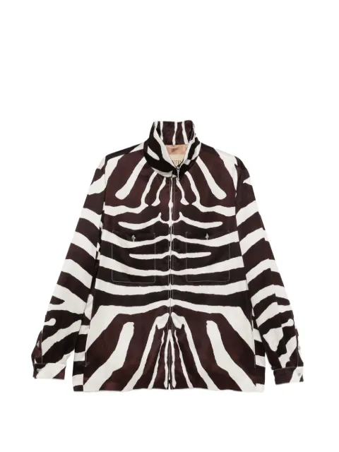 Valentino Garavani zebra-print jacket Brown VCIR15BEW