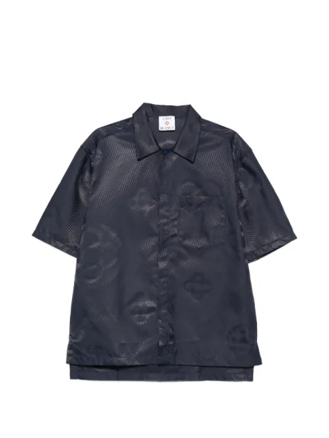 Casablanca Half Tone monogram satin shirt Blue MSS26SH27701