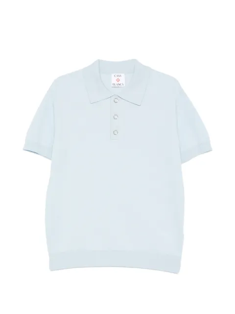 Casablanca pointelle monogram polo shirt Blue MSS26KW129502