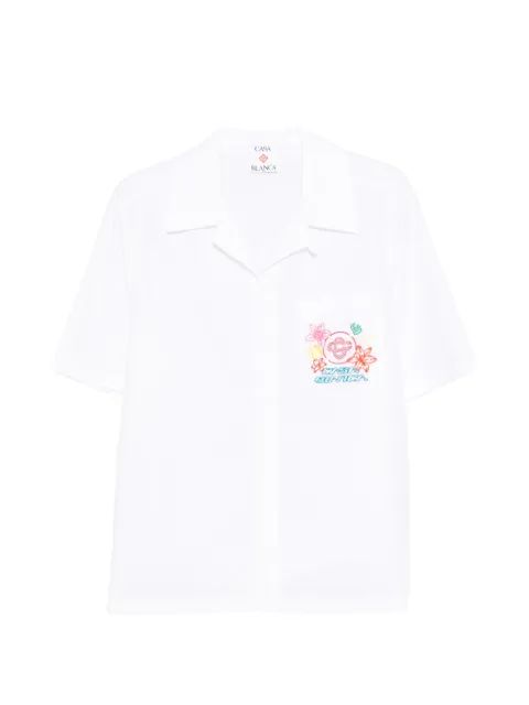 Casablanca Collage D'Icones Graphiques embroidered shirt White MSS26SH27601