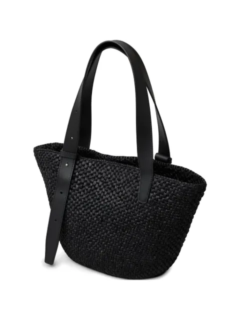 Lié Studio small The Bianca raffia tote bag Black 1159