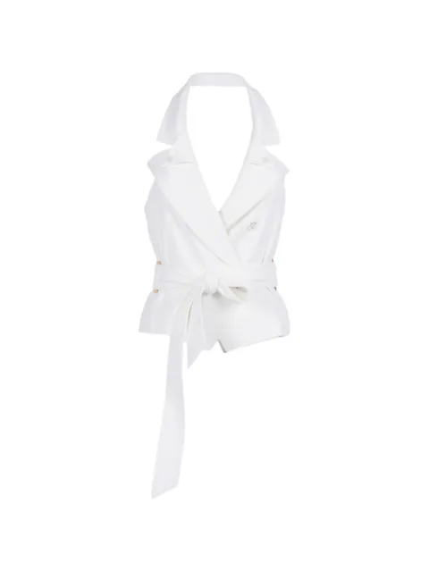Elisabetta Franchi double-breasted belted vest White GL00561E2