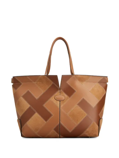 Tod's intarsio shopping tote bag Brown XBWDBMAK250UL5