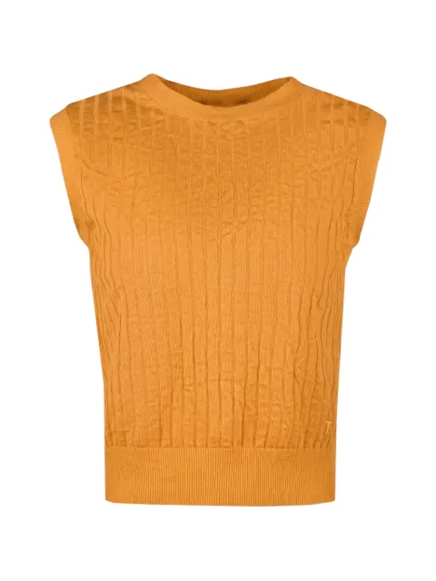 Tod's crinkled knitted vest Orange X8WC152831EYGL