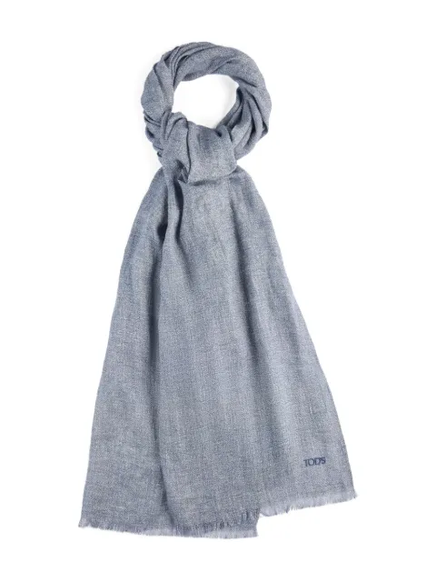 Tod's fringed trim scarf Blue X9MF2529400YEV