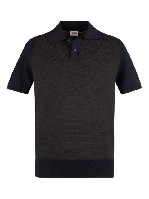 Tod's textured-knit polo shirt Blue X8MC1528250YAN