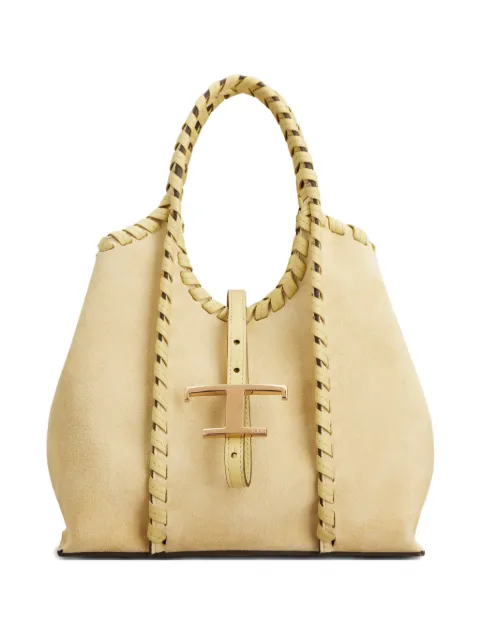 Tod's mini T Timeless braided pendant tote bag Yellow XBWTSBA91I0P3A