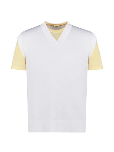 Tod's fake V-neck layered T-shirt White X8MC1528180ZDK