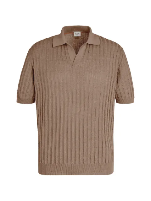Tod's ribbed short-sleeve polo shirt Brown X8MC1528020WFU