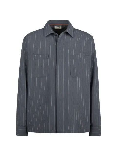 Tod's pinstripe-pattern front-pocket shirt Grey X6MA1526270YEB