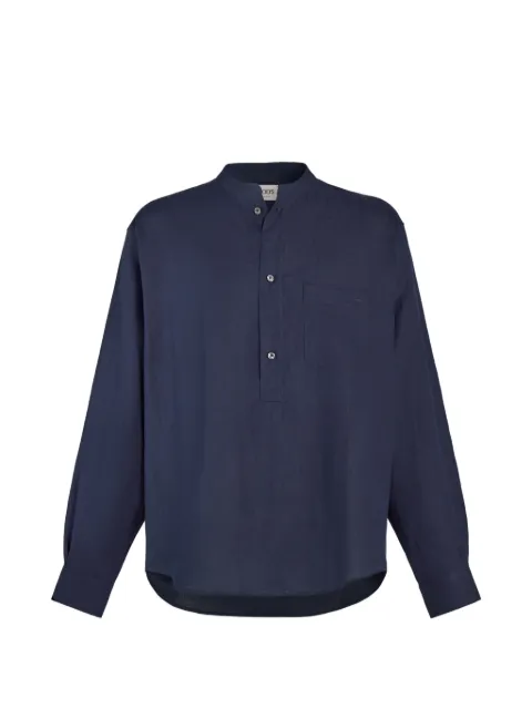 Tod's band-collar patch-pocket shirt Blue X6MA1526310YCC