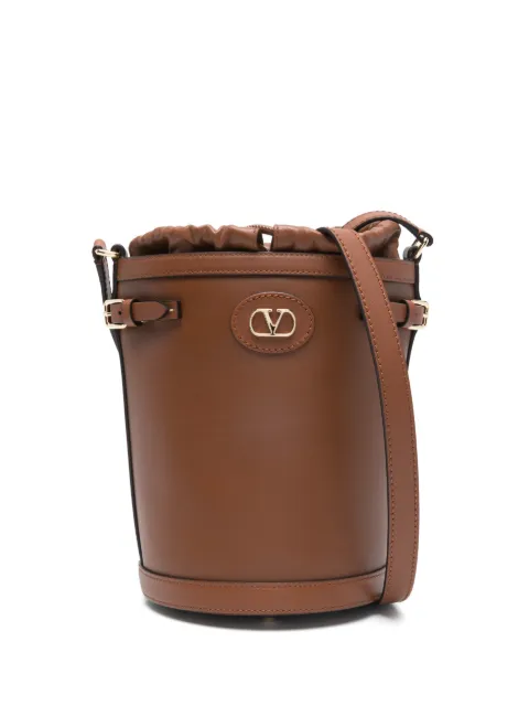 Valentino Garavani Antibes logo-plaque bucket bag Brown WB0S97YYQ
