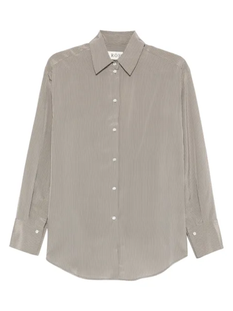 Róhe striped button-down shirt Grey 41819121