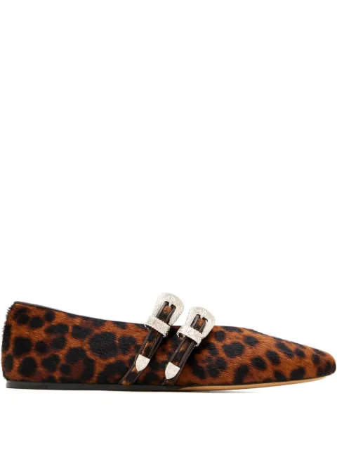 Le Monde Beryl Claudia buckle-strap ballet flats Brown CLMPON