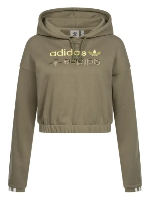 adidas embroidered-logo hoodie Green GD3065