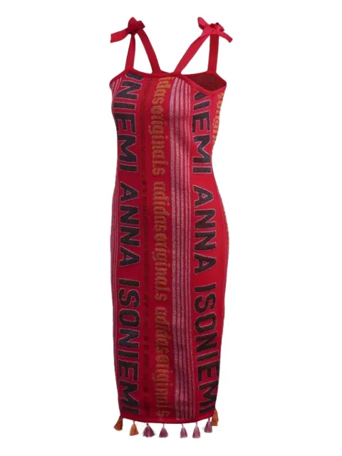 adidas x Anna Isoniemi tie-strap tassel dress Red FQ4148