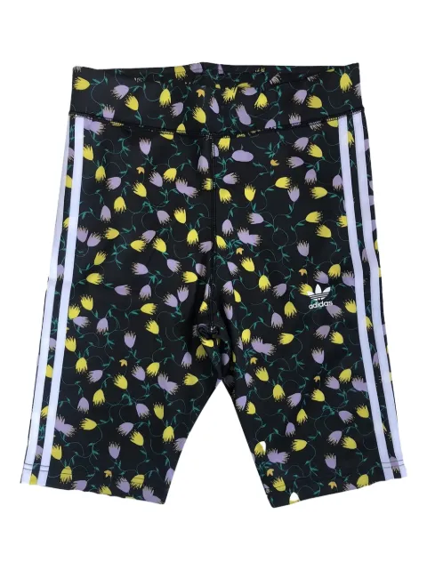 adidas print stripes cycling shorts Black FL4099