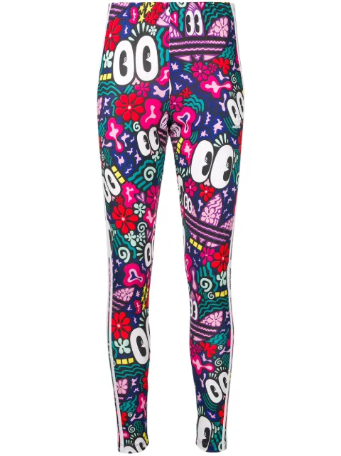 adidas x Hattie Stewart 3-stripes printed leggings Blue DV2671