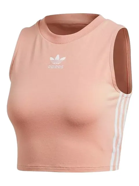 adidas round-neck cropped tank top Pink DX2155