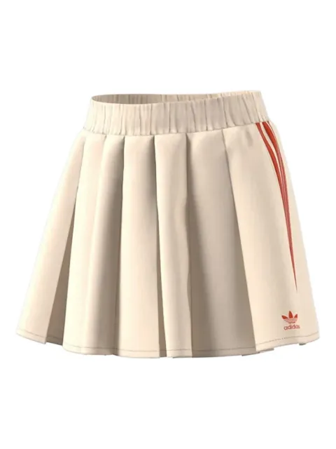 adidas Originals pleated striped mini skirt Neutrals DU8162