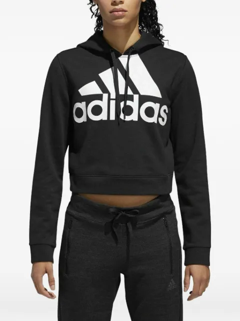 adidas logo-print hoodie Black DU5261