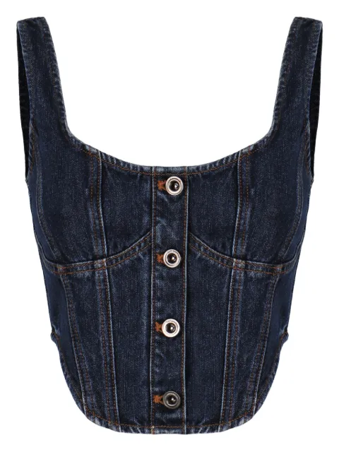 Self-Portrait wide strap corset top Blue RS26819TBL