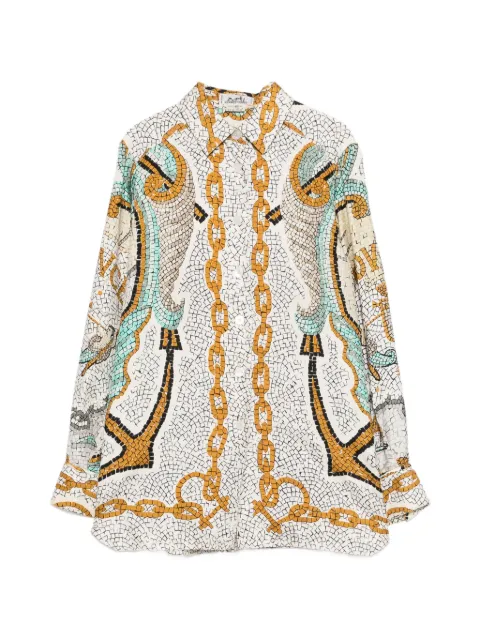 Hermès Pre-Owned 1990s chain-print shirt Neutrals HE1200AAQ