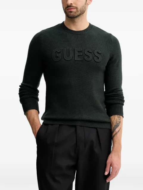 GUESS USA logo crew-neck sweater Green M5BR35Z2ZK2