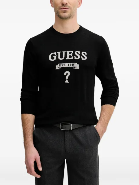 GUESS USA crew neck long-sleeve sweater Black M5YR00Z0122