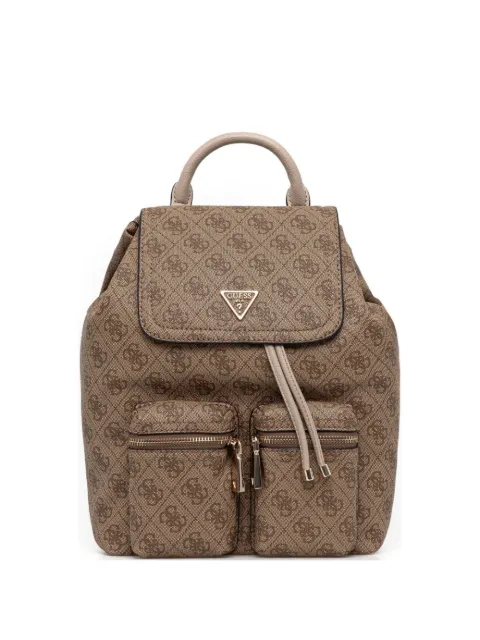 GUESS USA Manhattan monogram flap backpack Brown HWSG7118310