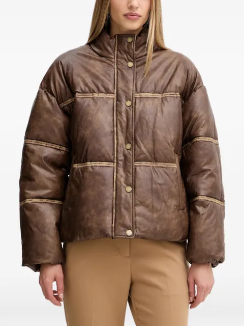 GUESS USA stitched puffer jacket Brown W5BLAEW0450